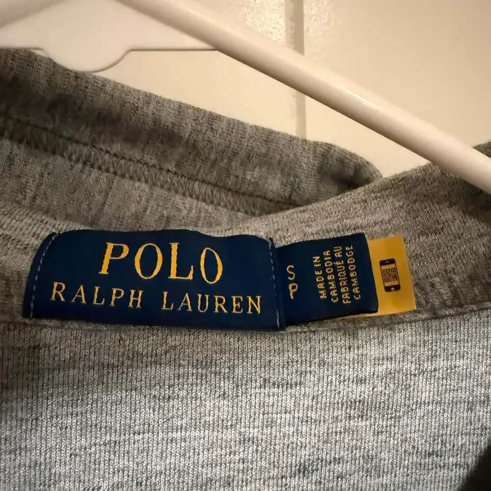 Polo Ralph Lauren Double-Knit Full-Zip Hoodie Size S Gray